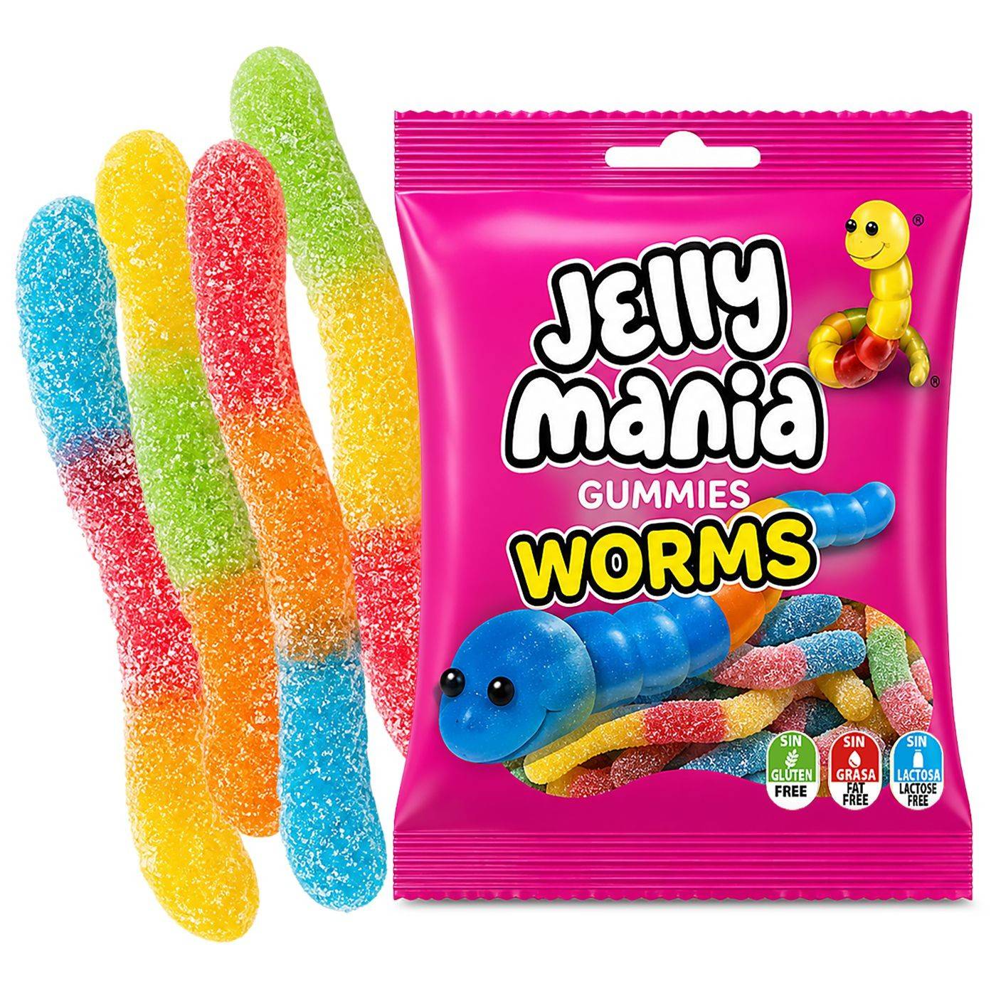 24-185 Ζελίνια Jake Sour Worms Σακ=100g χονδρική, Τρόφιμα χονδρική