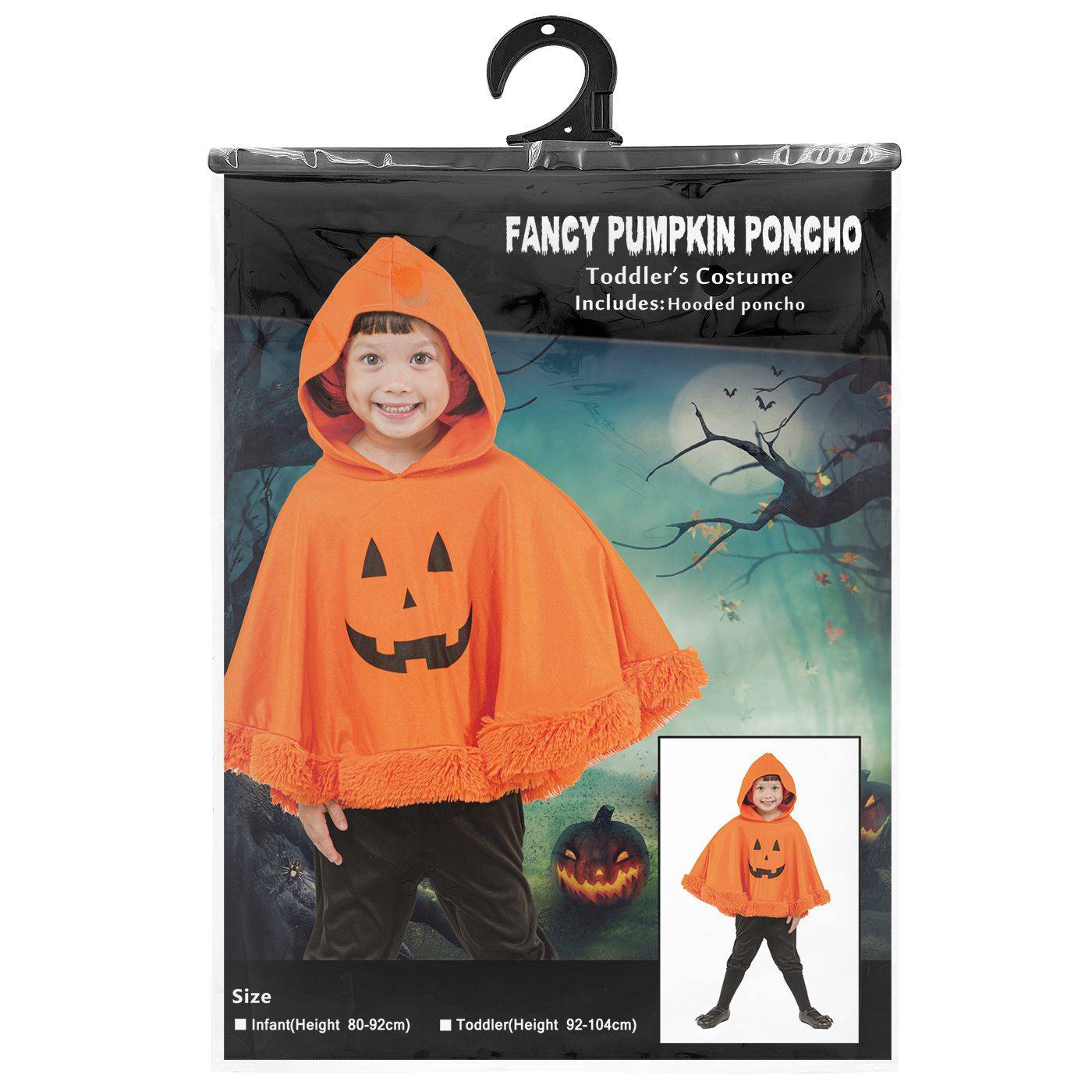 3-2707 Στολή Μπεμπέ Πόντσο Κολοκύθα Halloween  χονδρική, Αποκριάτικα χονδρική