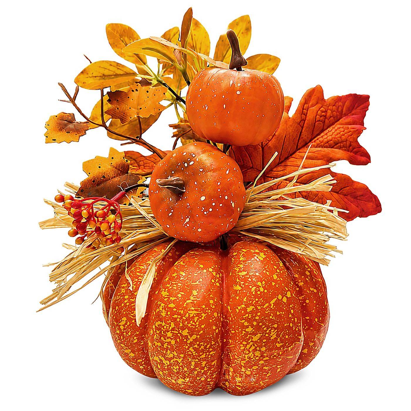 3-2752 Κολοκύθα με Λουλούδι 23x16cm χονδρική, Halloween χονδρική