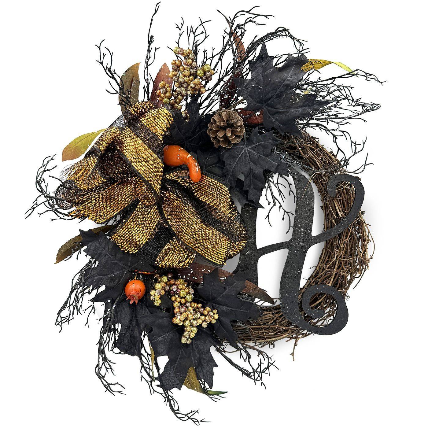 3-2828 Στεφάνι Halloween με Διακόσμηση 45x ø30cm χονδρική, Halloween χονδρική