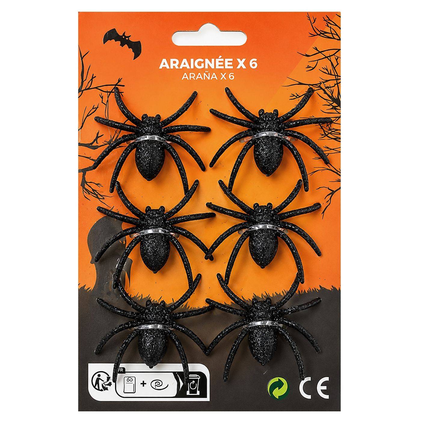 3-911 Αράχνες σετ=6τεμ 20x13cm χονδρική, Halloween χονδρική