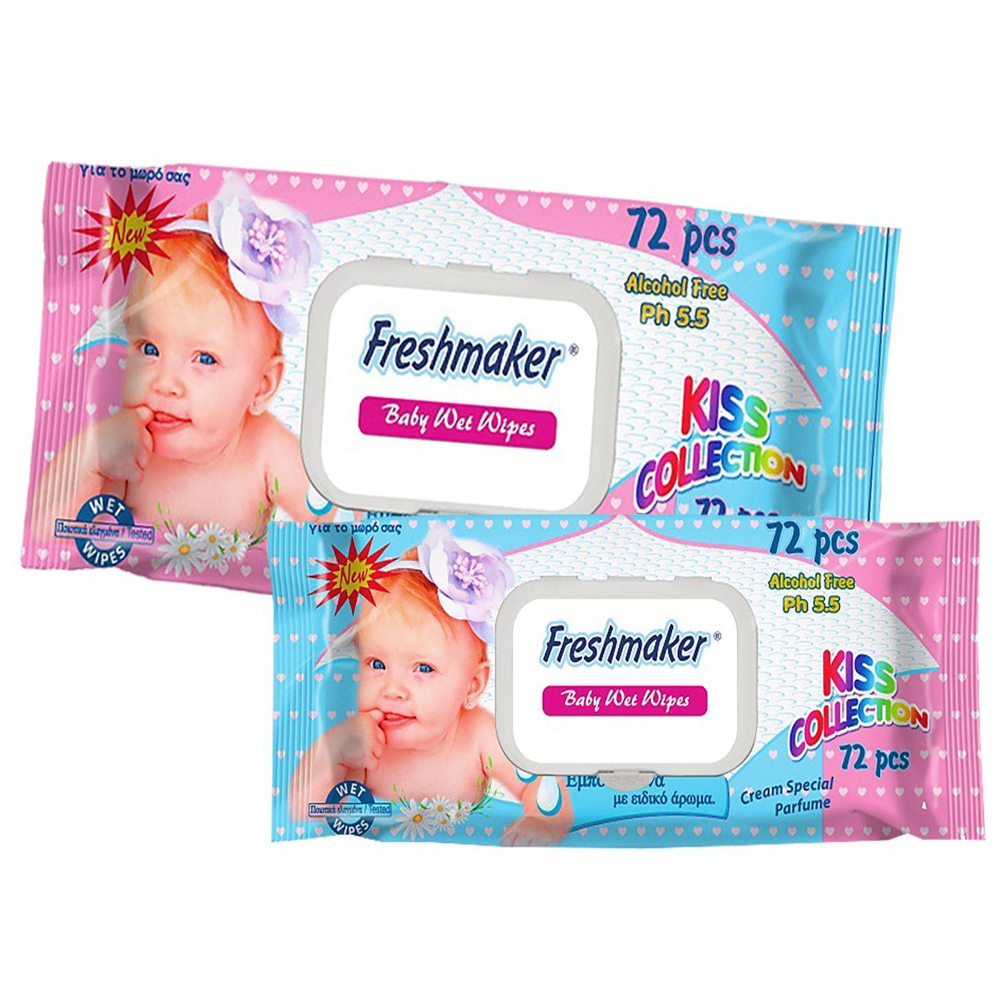 5-116 Υγρά Μωρομάντηλα Freshmaker με Καπάκι πακ=72τεμ  χονδρική, Αξεσουάρ-Ομορφιά & Υγιεινή χονδρική