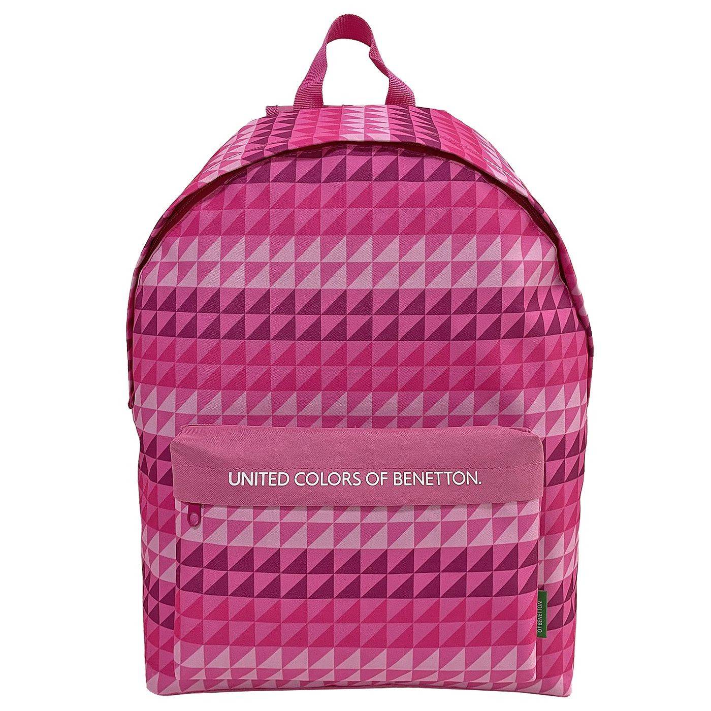 50-3350 Σακίδιο ροζ Σχέδιο Τρίγωνα United Colors of Benetton 41x30x17cm χονδρική, Σχολικά χονδρική