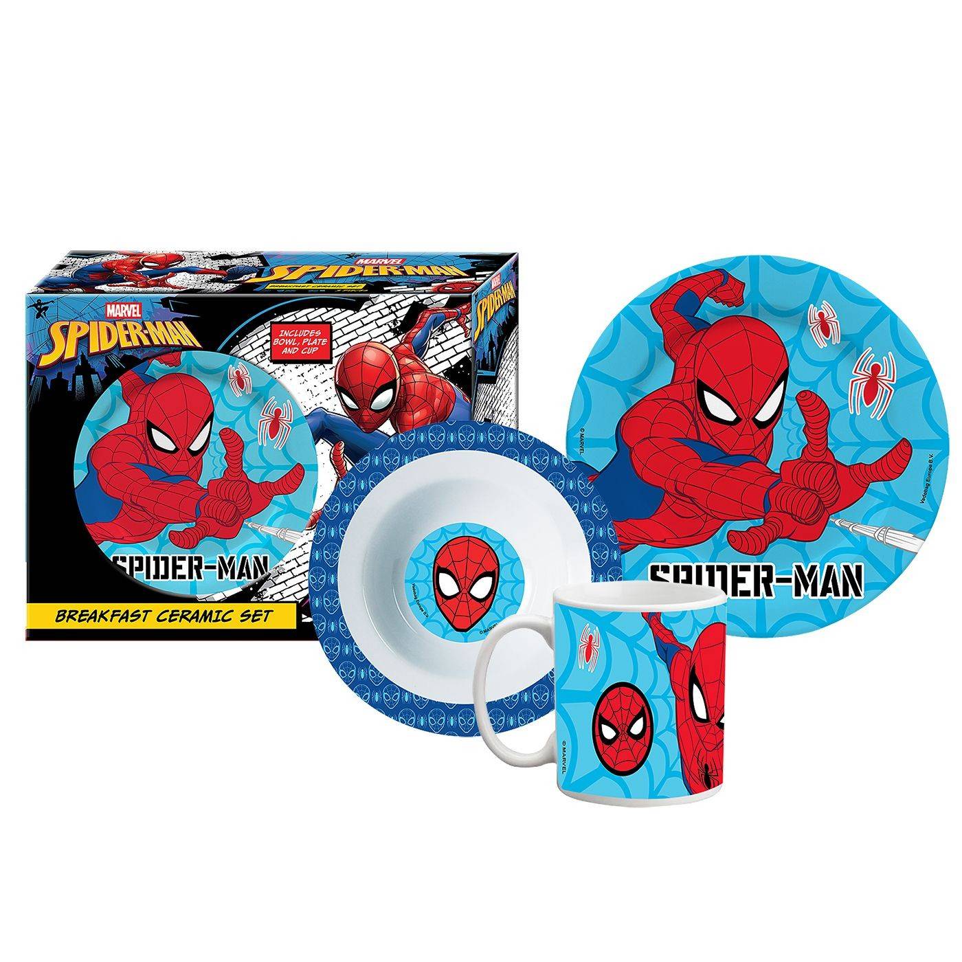 50-3721 Σετ Φαγητού Κεραμικό Spiderman 3τεμ 25x18,5x9,5cm χονδρική, Σχολικά χονδρική