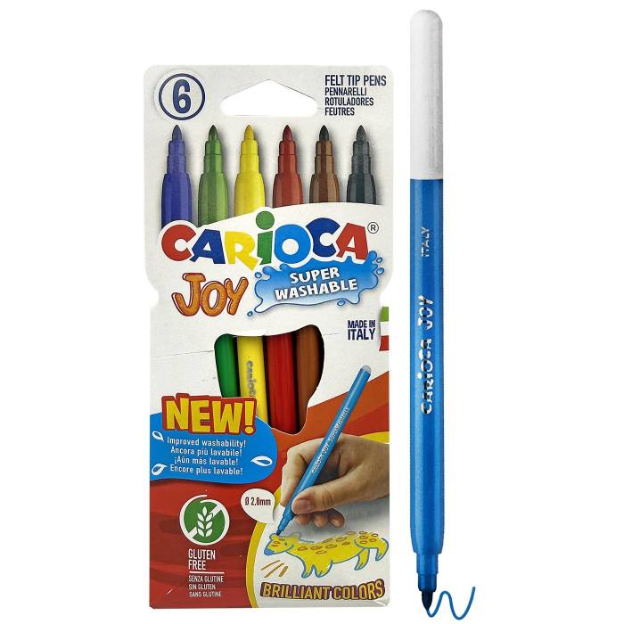 60-5 Μαρκαδόροι Carioca joy 2.8mm σετ=6 Χρώματα  χονδρική, Σχολικά χονδρική