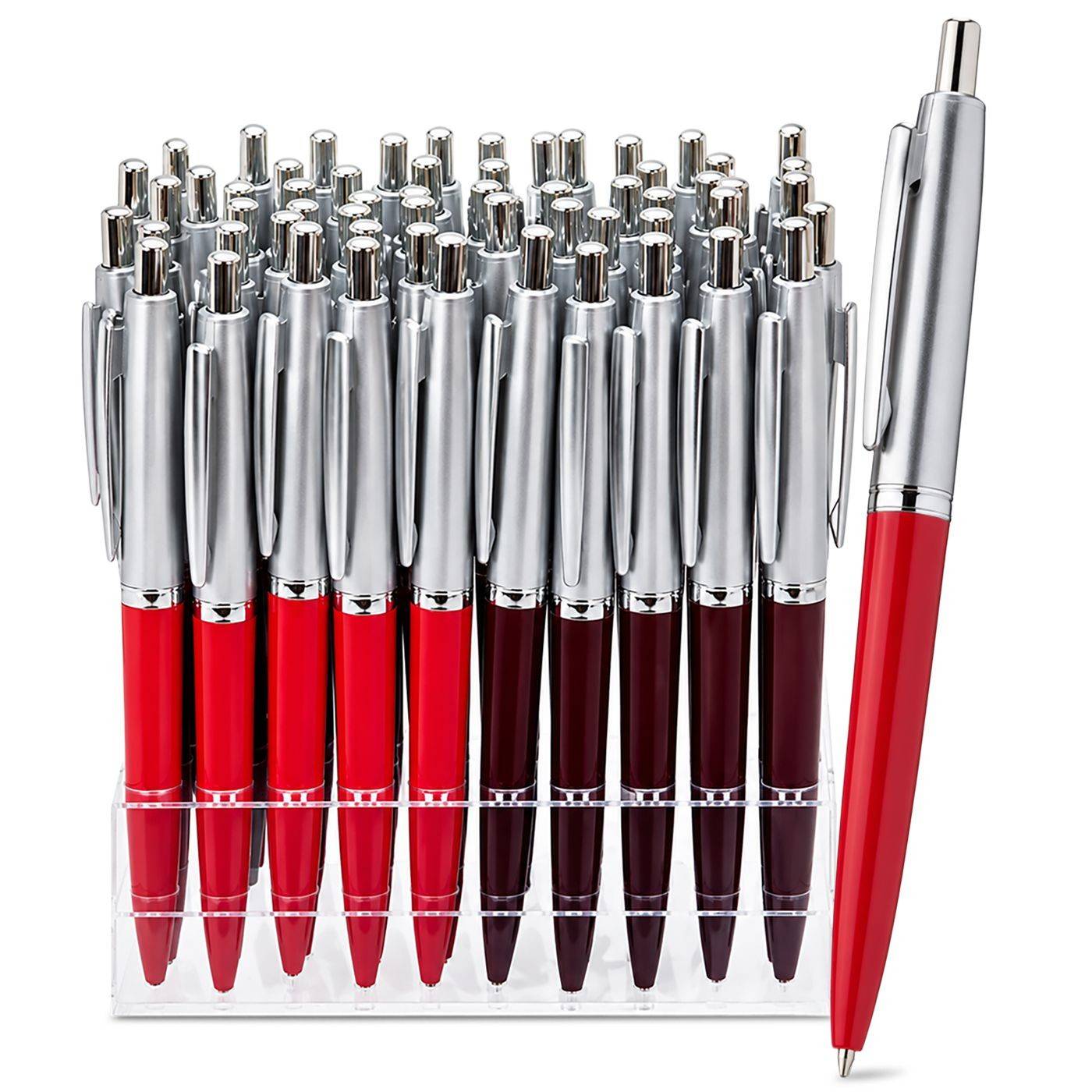 60-56 Στυλό Κλιπ Ασημί Κεφάλι Ballpoint 1.0mm  χονδρική, Σχολικά χονδρική