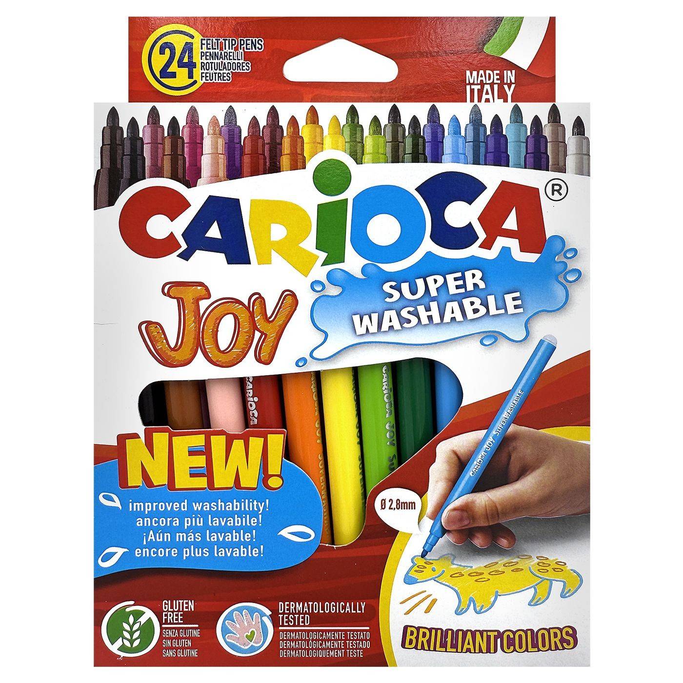60-7 Μαρκαδόροι Carioca joy 2,8mm σετ=24χρωματα  χονδρική, Σχολικά χονδρική