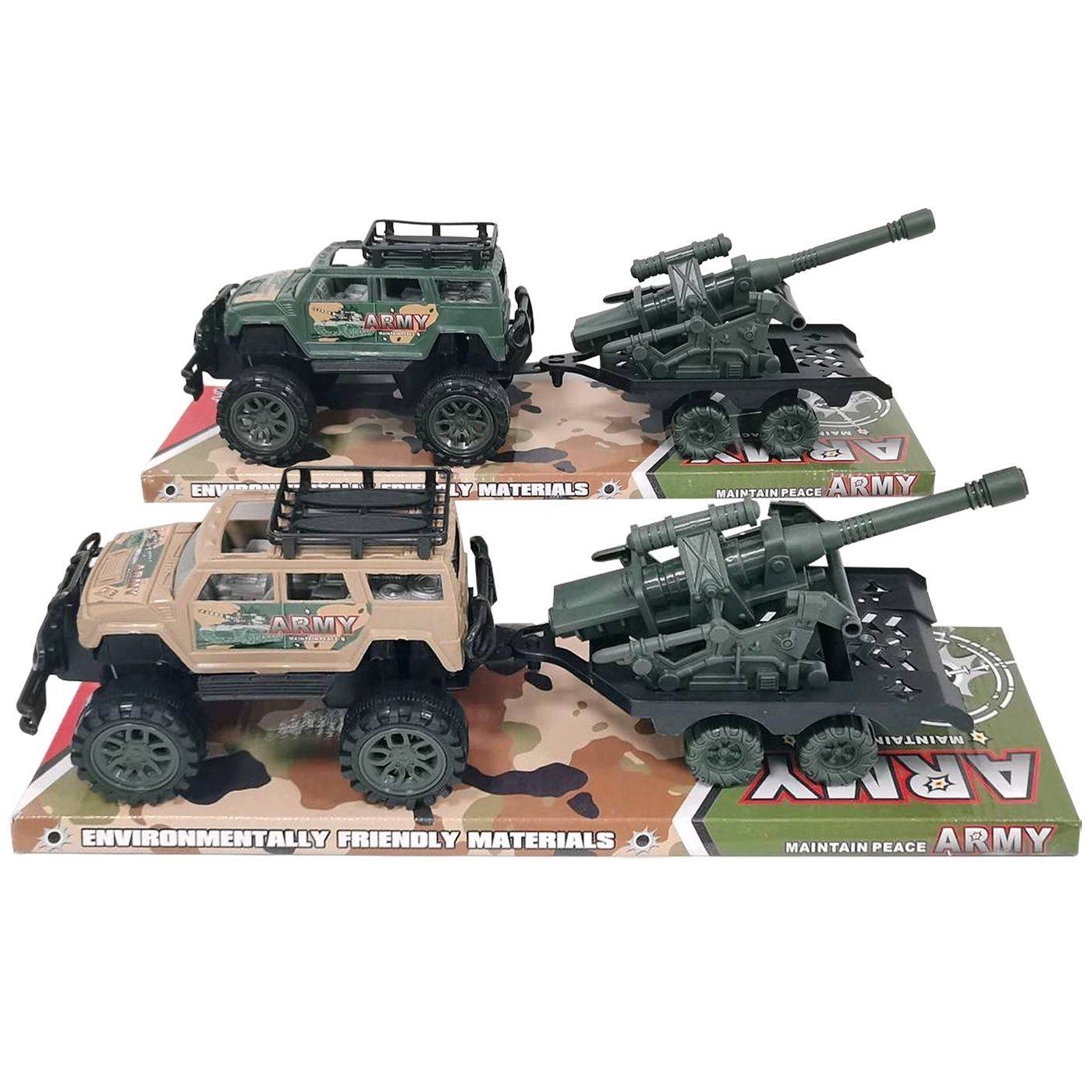 70-2376 Τζιπ με Στρατιωτικό Όχημα Friction & Free Wheel 39x12,5x12cm χονδρική, Παιχνίδια χονδρική