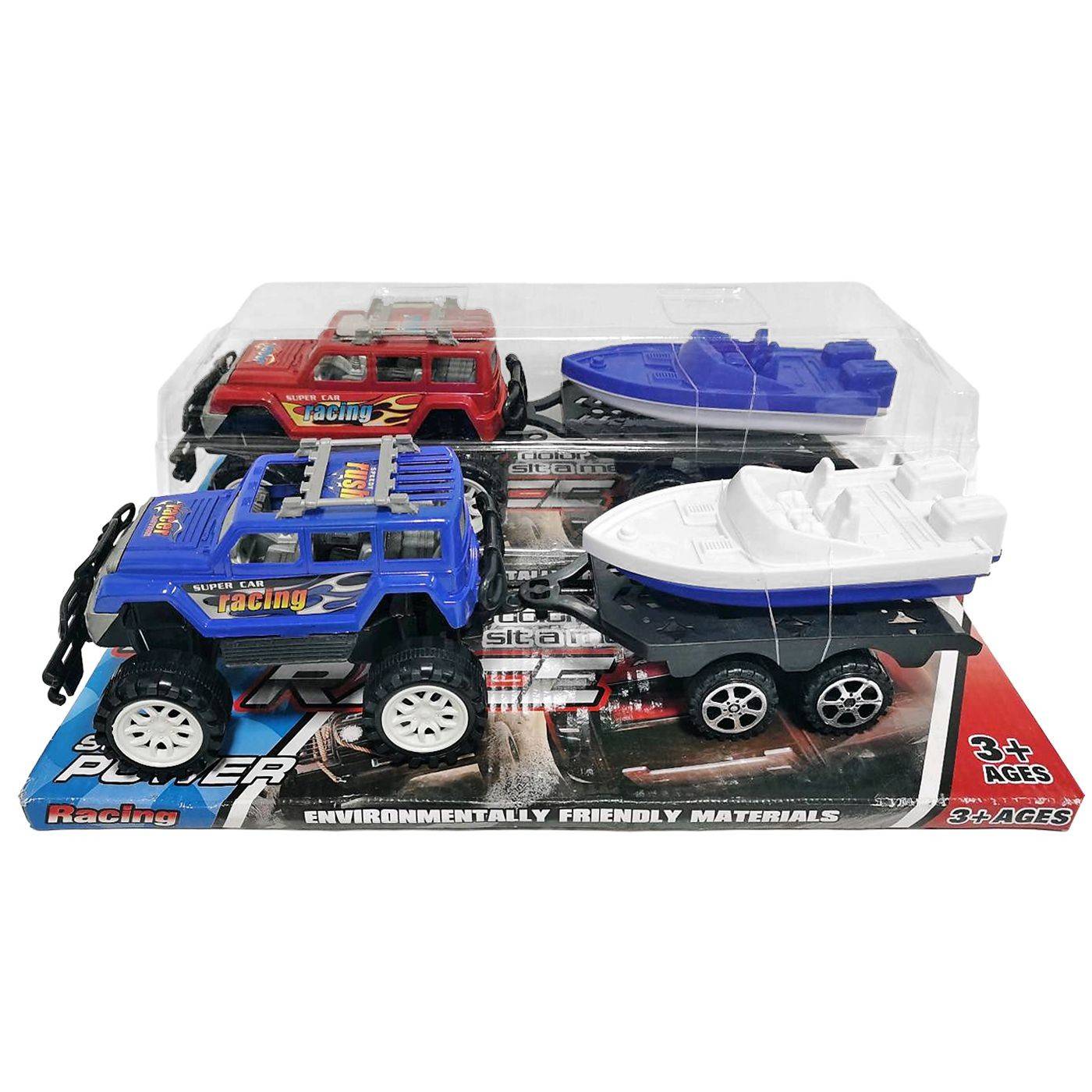 70-2377 Τζιπ με Βάρκα  Friction & Free Wheel 39x12,5x12cm χονδρική, Παιχνίδια χονδρική