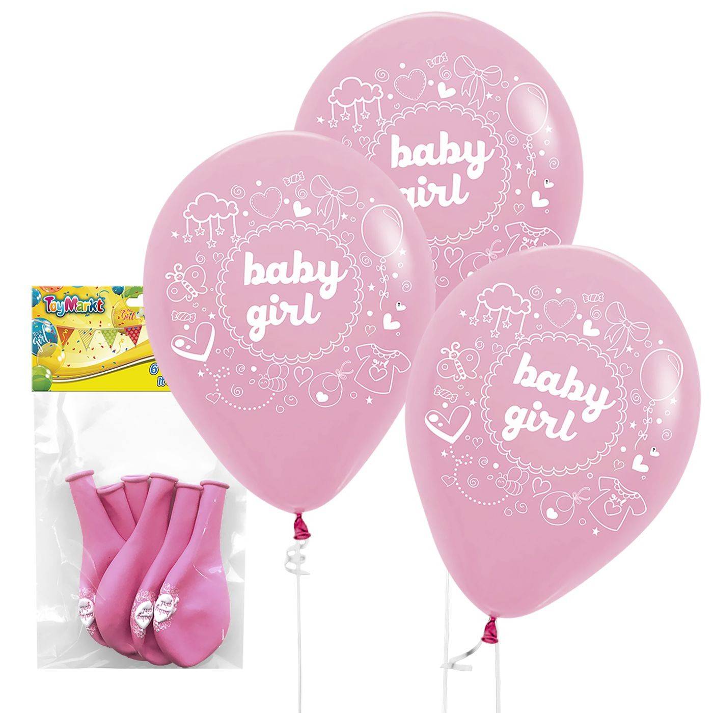 71-1246 Μπαλόνια 12" 6τεμ Baby Girl 30cm χονδρική, Παιχνίδια χονδρική