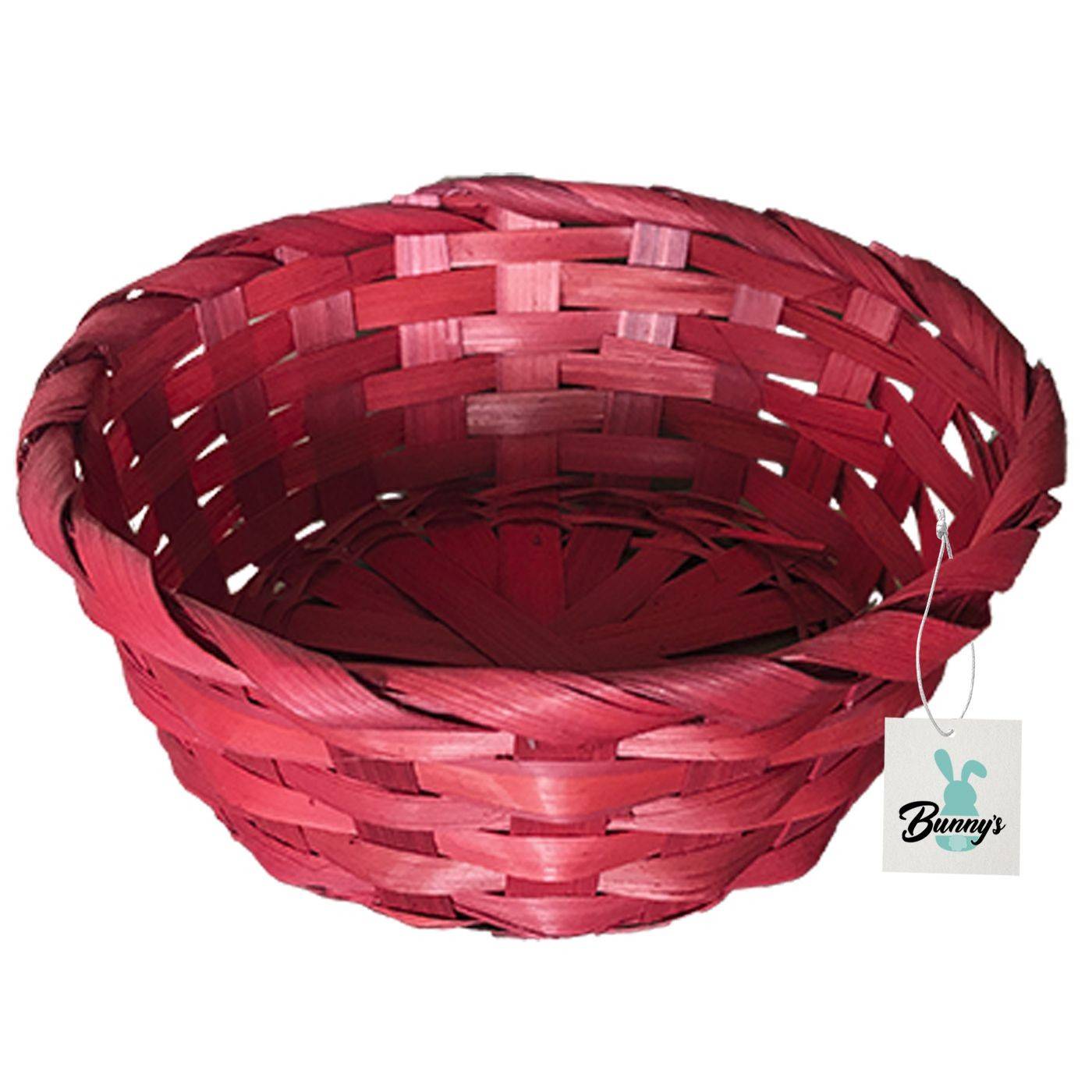 73-1467 Καλάθι Bamboo Κόκκινο ø18x8cm χονδρική, Πασχαλινά χονδρική