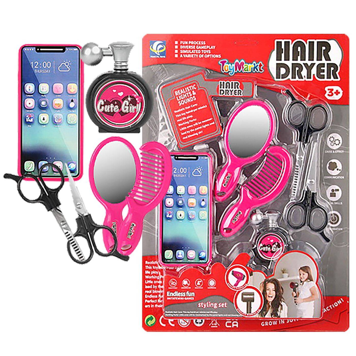 77-1255 Καρτέλα Ομορφιάς diy Hair Dryer 37x27x5cm χονδρική, Παιχνίδια χονδρική