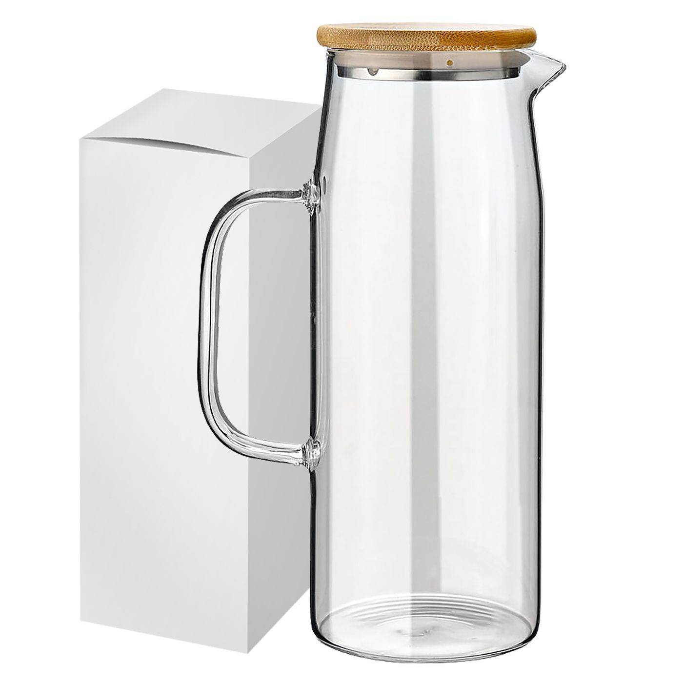 80-2169 Κανάτα Borosilicate με Bamboo 1lt χονδρική, Είδη Σπιτιού χονδρική