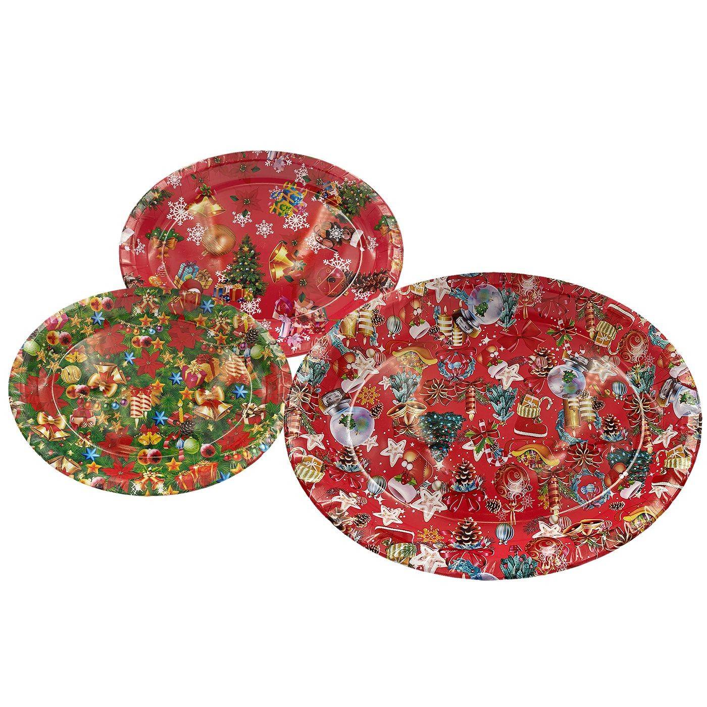 93-1266 Δίσκος Χριστουγέννων Οβάλ 40x31.5cm χονδρική, Χριστουγεννιάτικα χονδρική