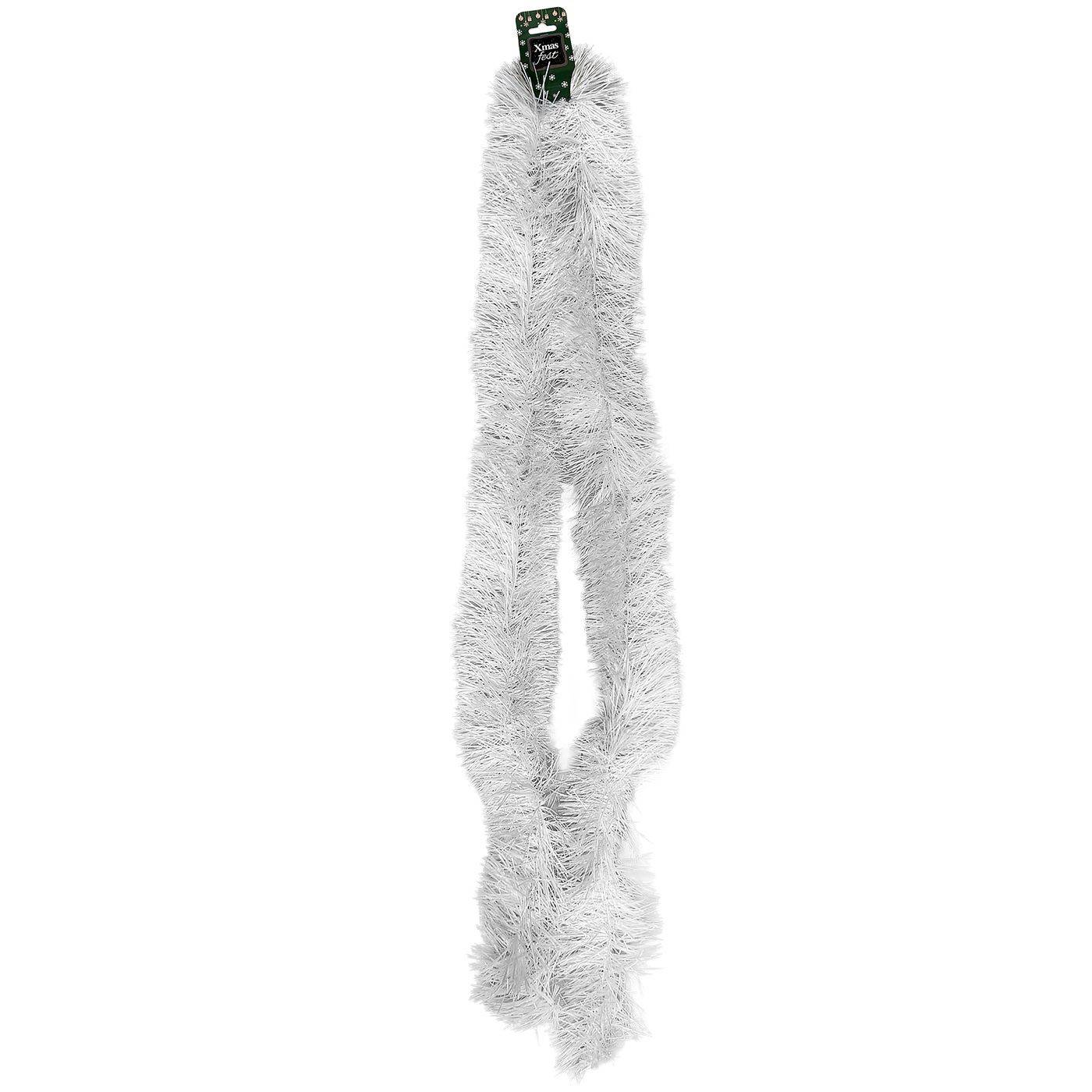 93-1875 Γιρλάντα Λευκή Tinsel ø:11cm Υ:2m χονδρική, Χριστουγεννιάτικα χονδρική