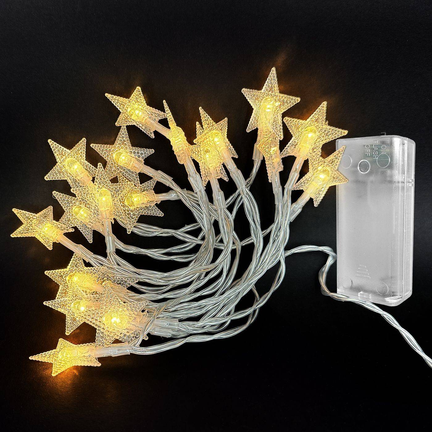 93-2563 20 Λαμπάκια LED Μπαταρίας Αστέρια Λευκό Θερμό με Controller IP20 2,3m χονδρική, Χριστουγεννιάτικα χονδρική
