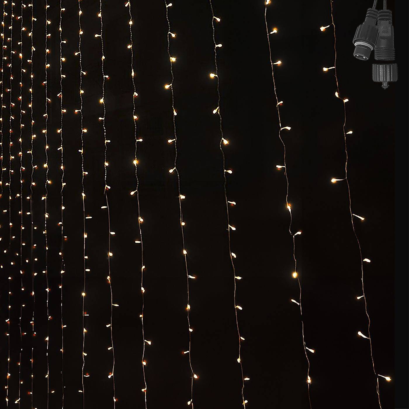 93-3479 100 Λαμπάκια LED Λευκό Θερμό Κουρτίνα με Επέκταση & Προγράμματα IP44 90x80cm (δεν Περιέχεται ο Μετασχηματιστής) χονδρική, Χριστουγεννιάτικα χονδρική