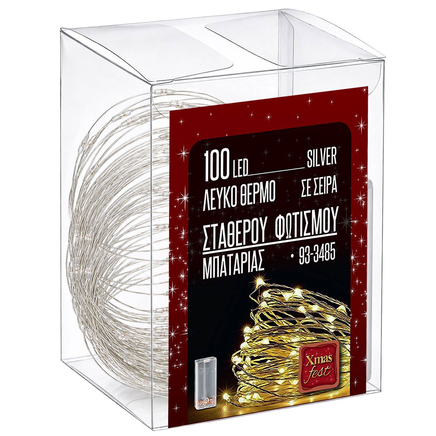 93-3485 100 Λαμπάκια LED Copper Μπαταρίας Λευκό Θερμό σε Σειρά Σταθερά IP20 10,3m χονδρική, Χριστουγεννιάτικα χονδρική