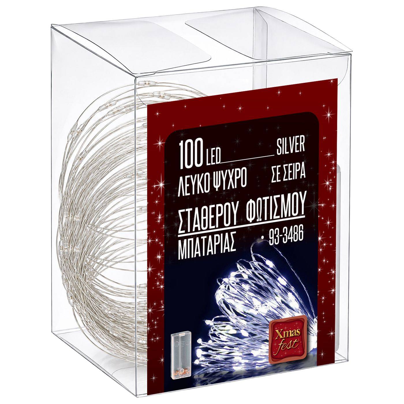 93-3486 100 Λαμπάκια LED Copper Μπαταρίας Λευκό Ψυχρό σε Σειρά Σταθερά IP20 10,3m χονδρική, Χριστουγεννιάτικα χονδρική