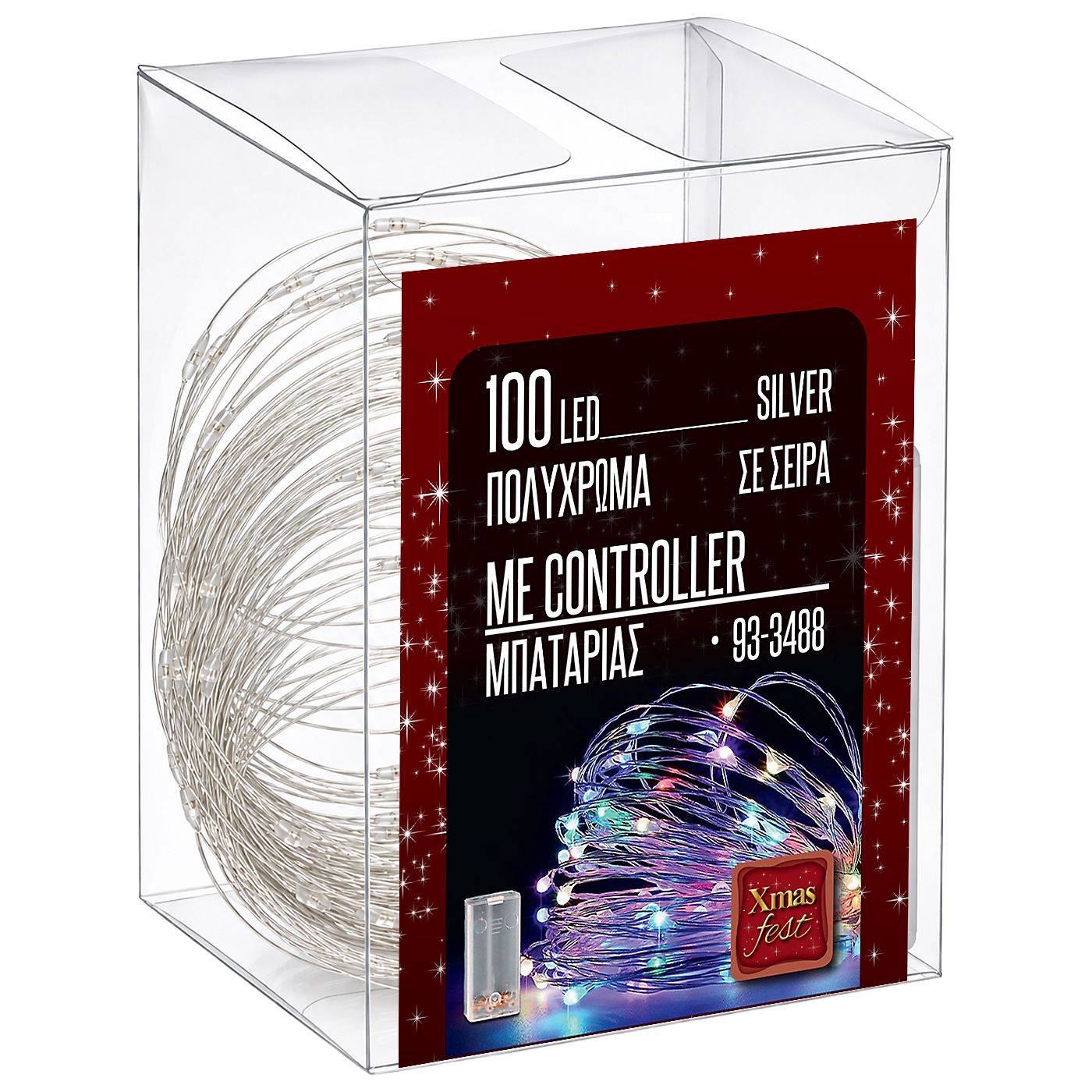 93-3488 100 Λαμπάκια LED Copper Μπαταρίας Πολύχρωμα σε Σειρά με Controller IP20 10,3m χονδρική, Χριστουγεννιάτικα χονδρική