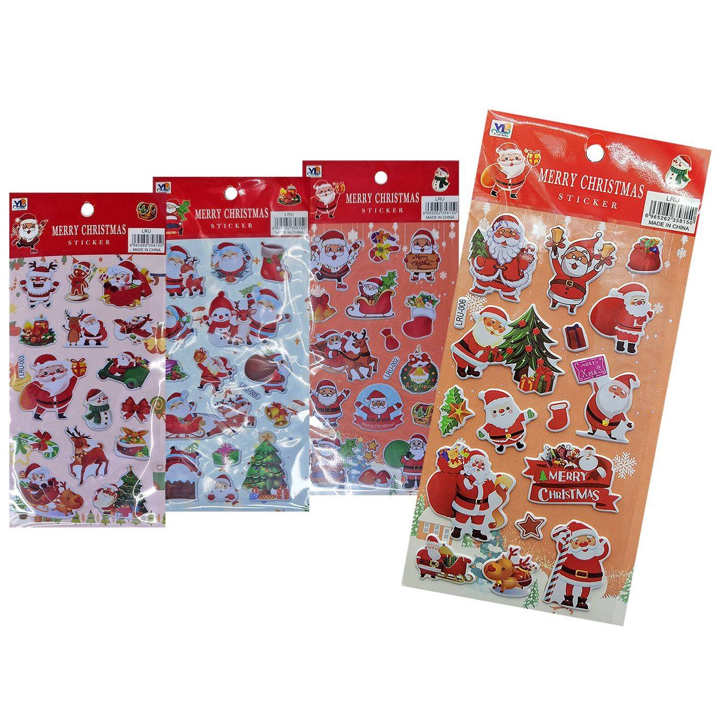 93-3584 Αυτοκόλλητα 3D Xmas Καρτέλα Μικρή 22x10cm χονδρική, Χριστουγεννιάτικα χονδρική