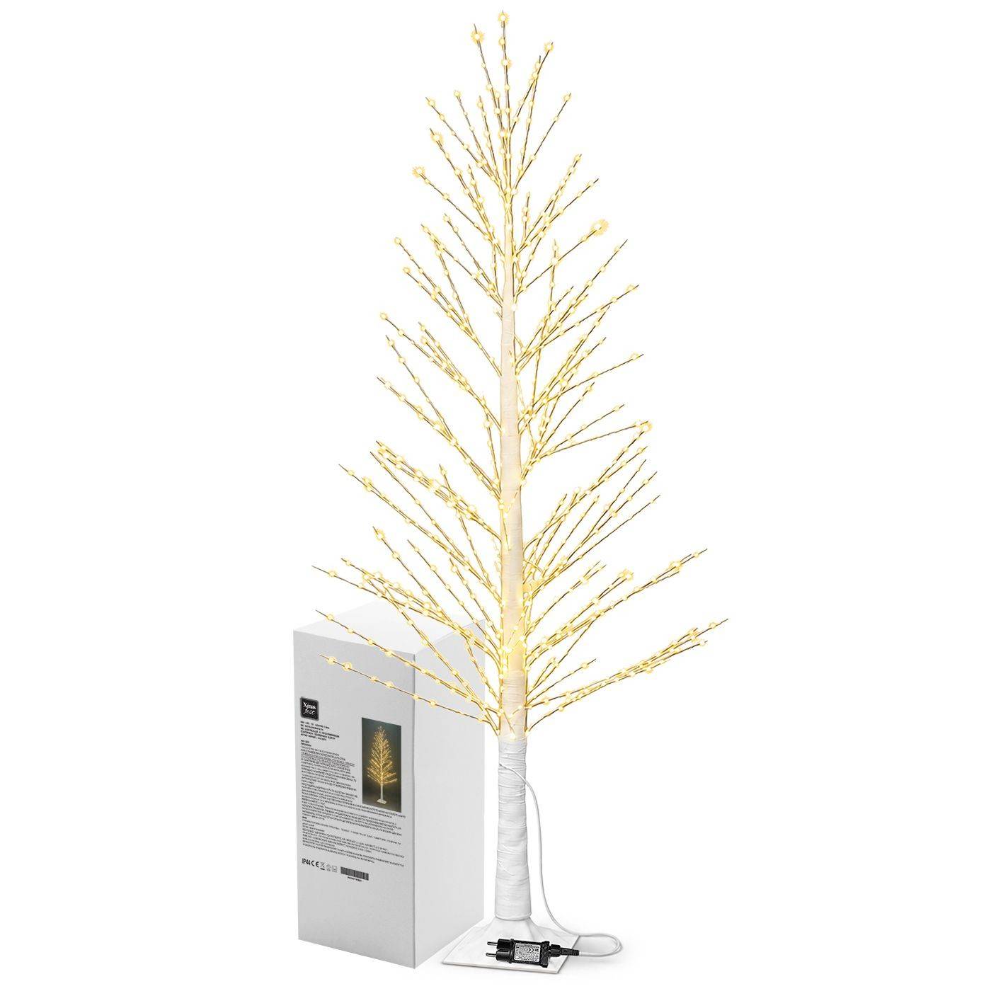 93-3871 Δέντρο Λευκό με 689 MicroLED Λευκό Θερμό με Προγράμματα IP44 1,8m χονδρική, Χριστουγεννιάτικα χονδρική