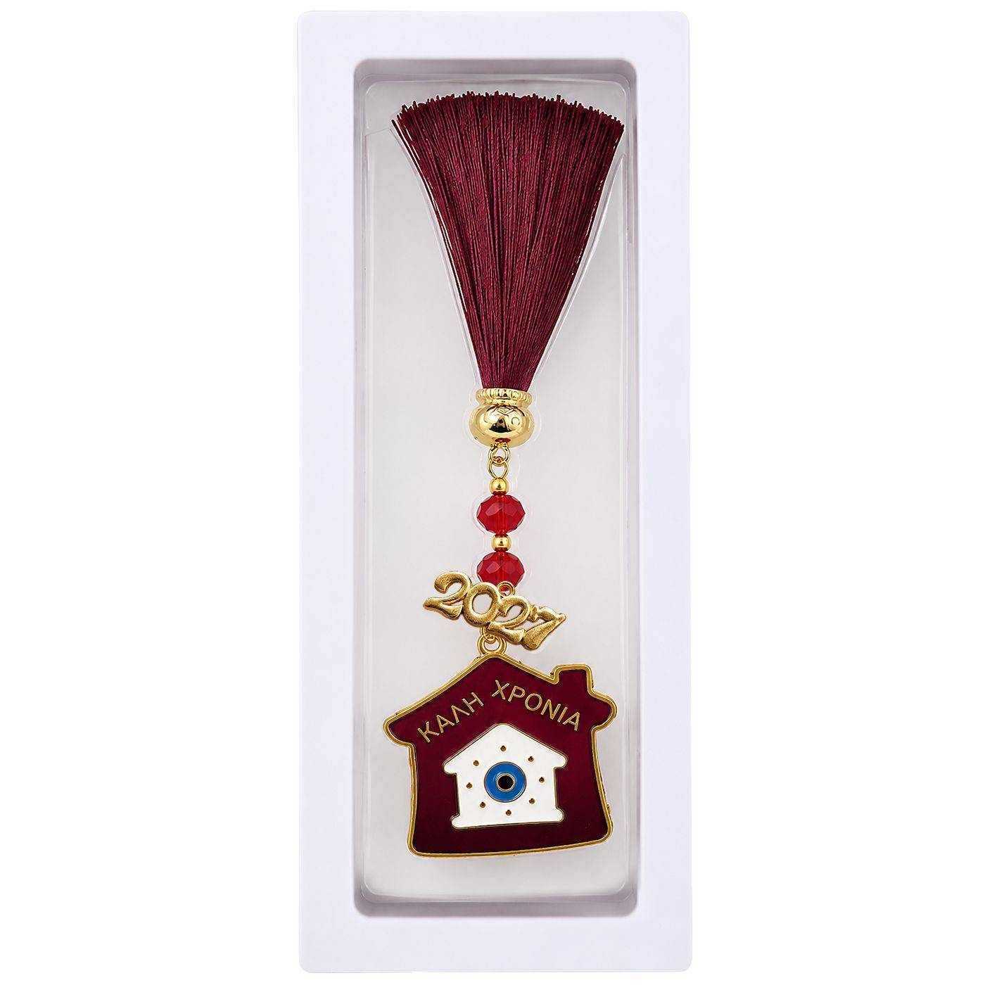 93-4109 Γούρι Σπίτι σε Κουτάκι. Καλή Χρονιά 23.5cm χονδρική, Χριστουγεννιάτικα χονδρική