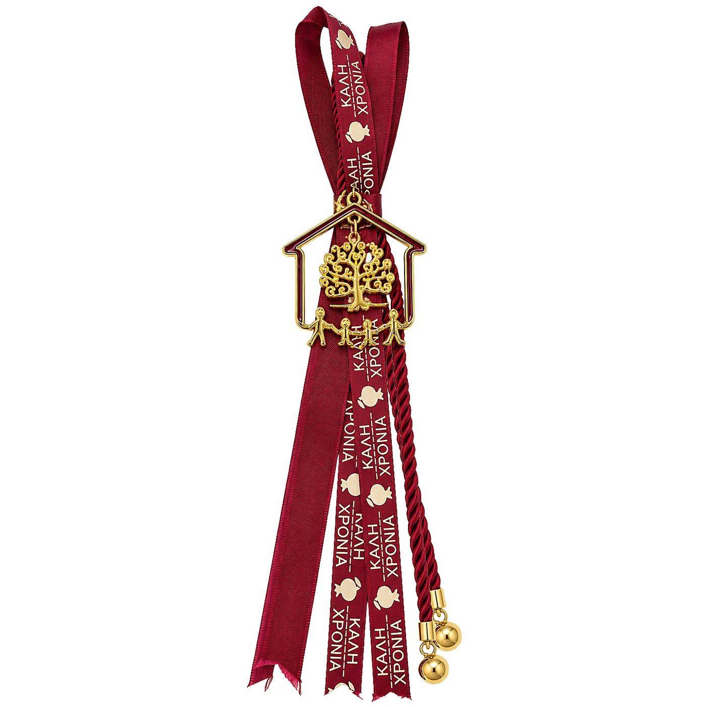 93-4114 Γούρι Δέντρο & Σπιτάκι Καλή Χρονιά 31cm χονδρική, Χριστουγεννιάτικα χονδρική