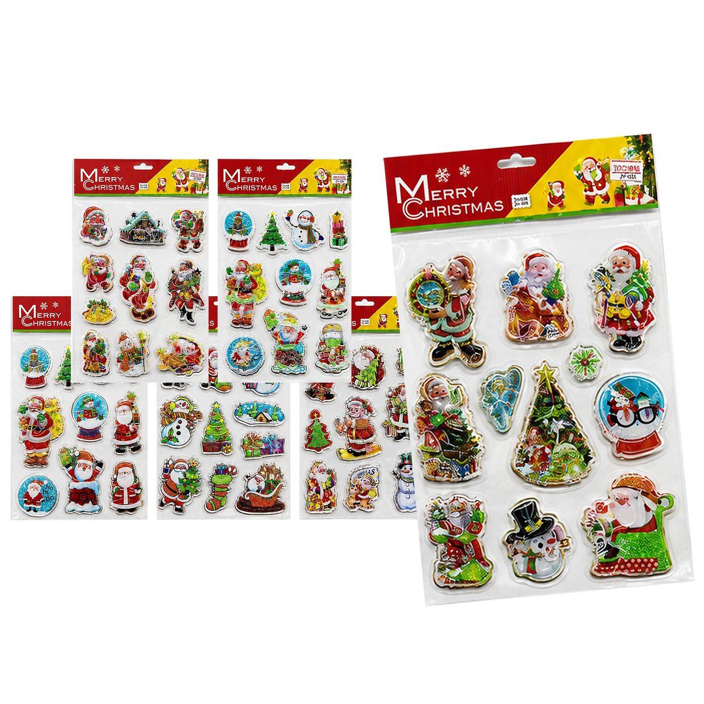 93-4130 Αυτοκόλλητα Gelly Xmas Σχέδια σετ=10 τεμ 29x18cm χονδρική, Χριστουγεννιάτικα χονδρική
