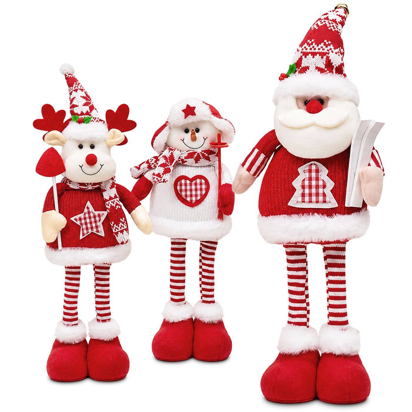 93-4197 Φιγούρα Xmas Τηλεσκοπικά Πόδια Κόκκινη 45cm χονδρική, Χριστουγεννιάτικα χονδρική