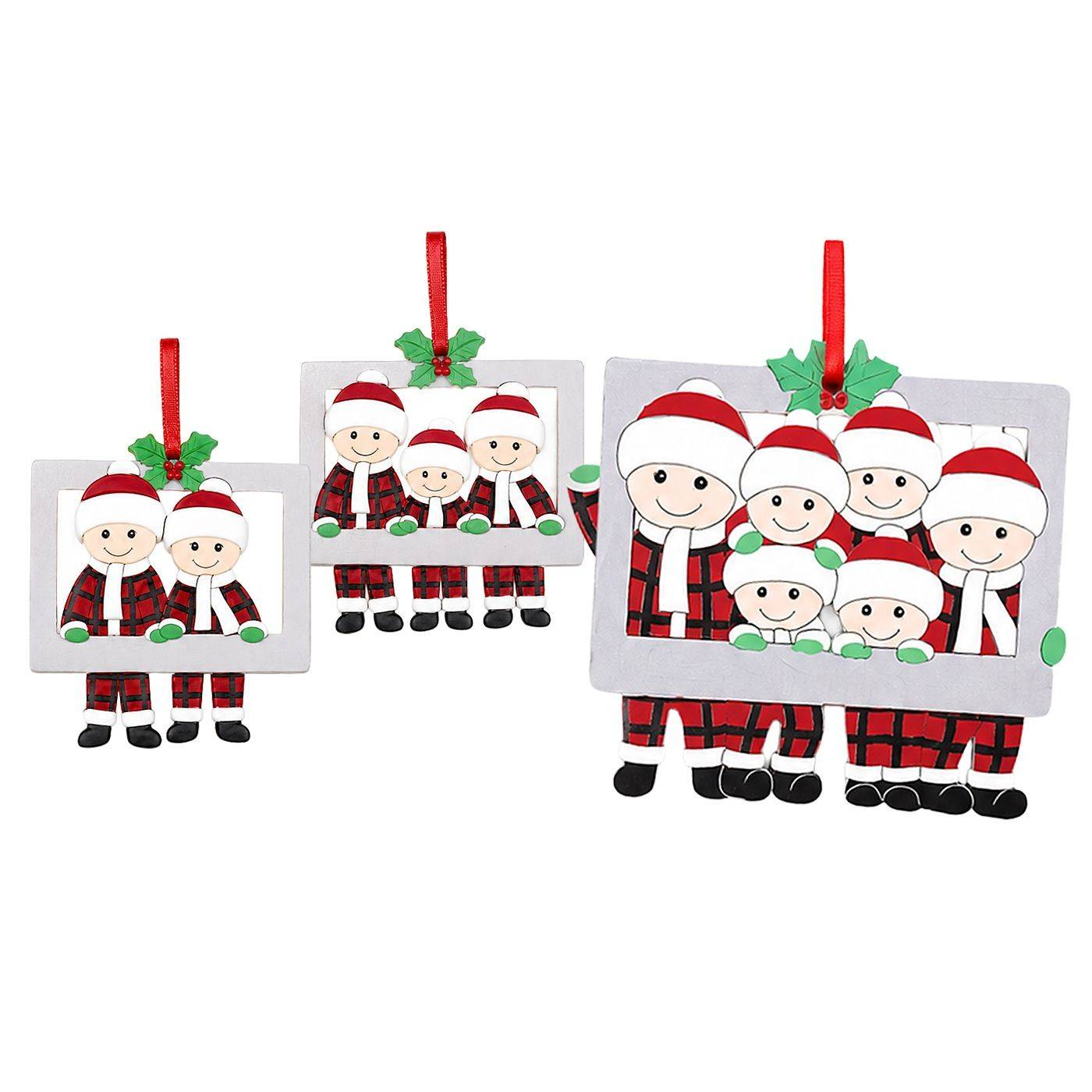 93-4213 Στολίδι Ξύλινο Κρεμαστό Santa Family 8x7cm χονδρική, Χριστουγεννιάτικα χονδρική