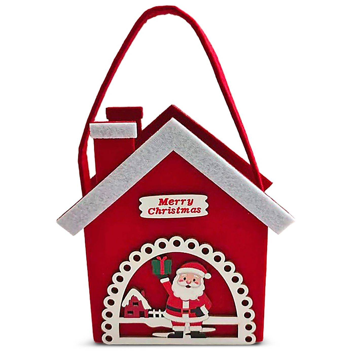 93-4241 Τσόχινο Καλάθι Xmas με Ξύλινα Decor 20x12x7cm χονδρική, Χριστουγεννιάτικα χονδρική