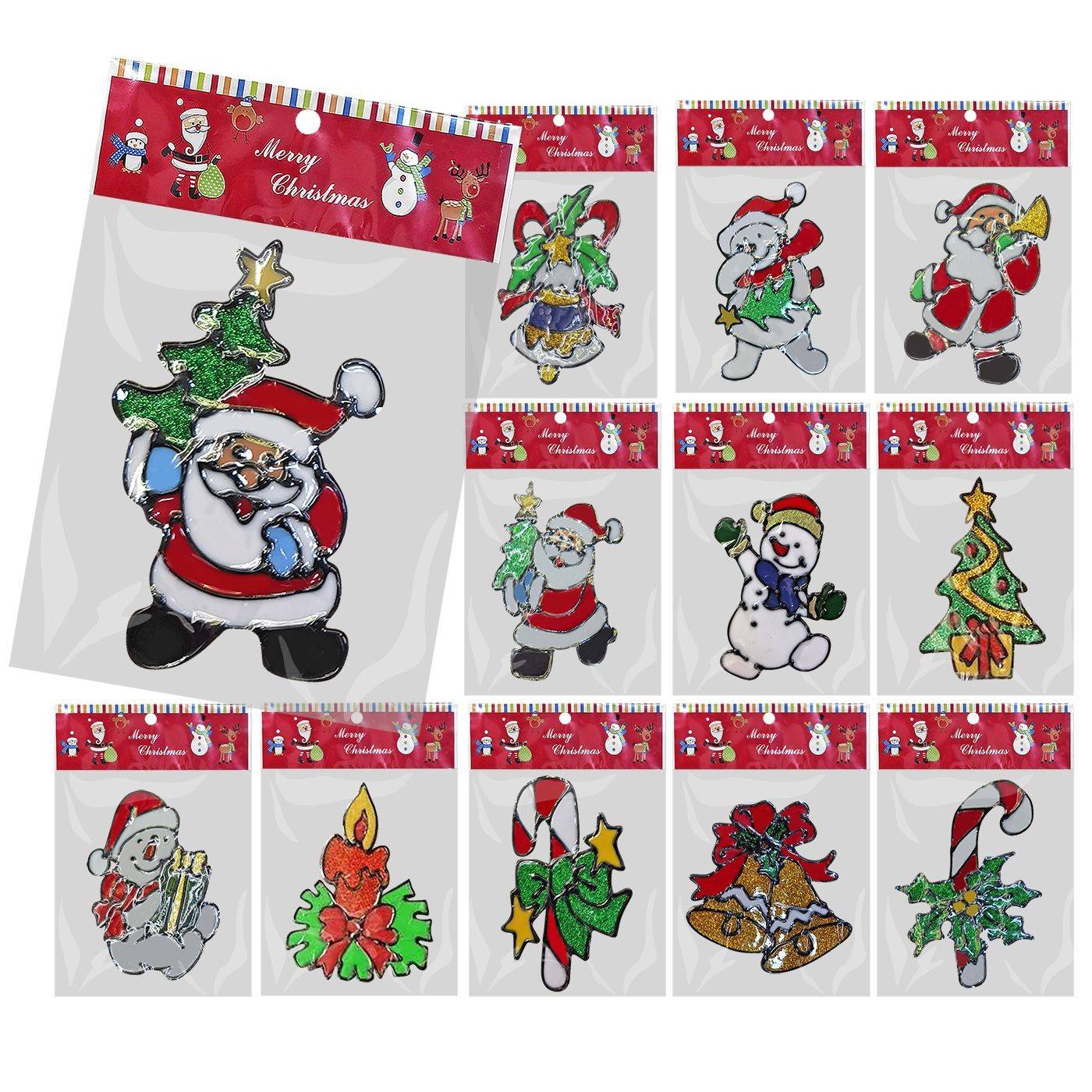 93-532 Αυτοκόλλητα Gelly Xmas Σχέδια Καρ=25x15cm χονδρική, Χριστουγεννιάτικα χονδρική