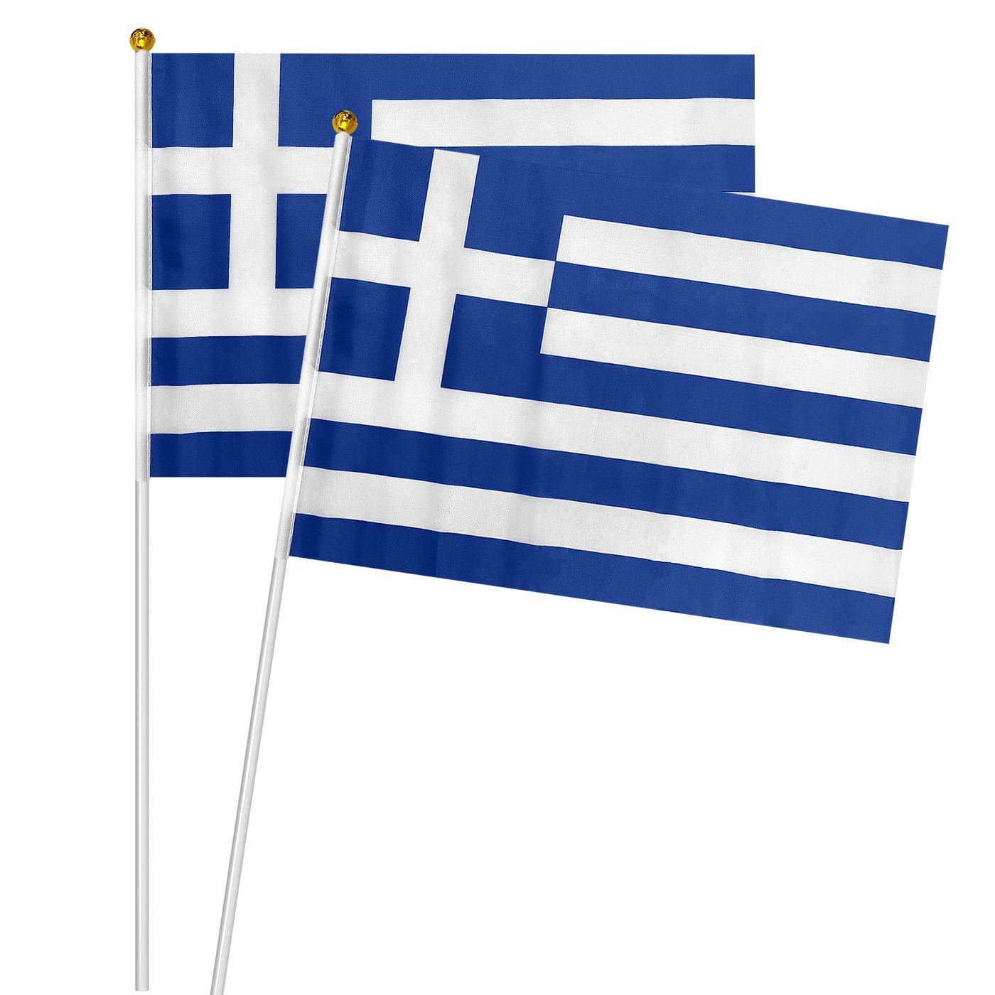 96-12 Σημαία Ελληνική Πάνινη με Λαβή 32x45cm (λαβή=60cm) χονδρική, Ψιλικά χονδρική
