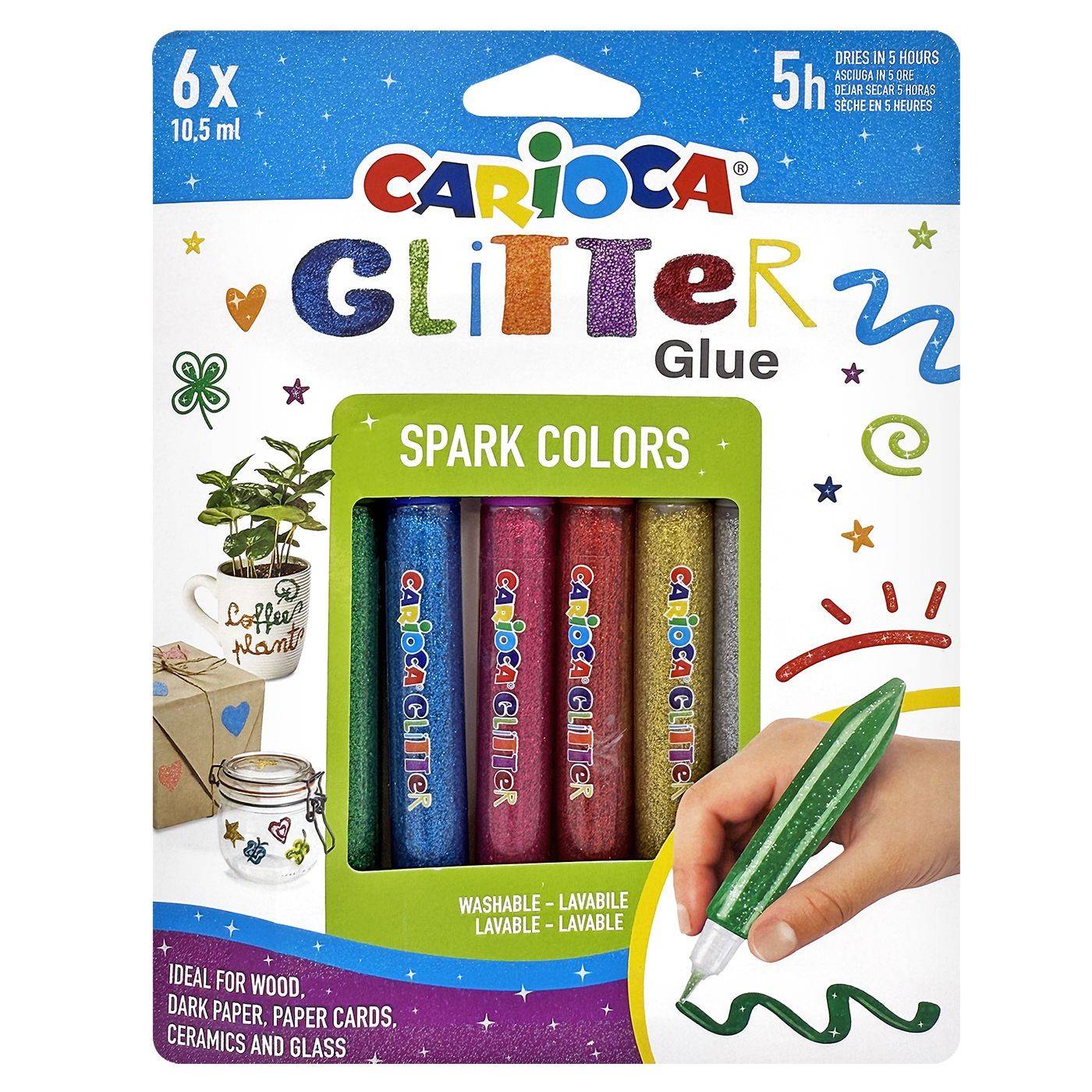 96-619 Κόλα Glitter Classic σετ=6τεμ Carioca 6x10,5ml χονδρική, Χριστουγεννιάτικα χονδρική