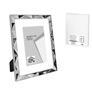 12-2065 Κορνίζα Επάργυρη Πολύγωνο Σχέδιο 10x15cm , Δώρα