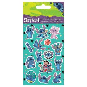 18-1971 Αυτοκόλλητα σετ 5 Φύλλων Lilo & Stitch 12x8cm , Σχολικά