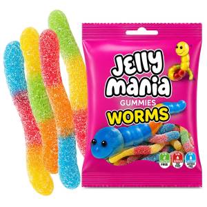 24-185 Ζελίνια Jake Sour Worms Σακ=100g , Τρόφιμα