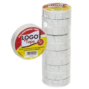 29-163 Μονωτική Ταινία Logo Λευκή 19mm x 18,3m , Σχολικά