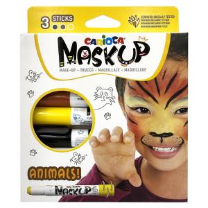 3-2167 Βαφές Προσώπου 3τεμ Carioca Maskup (Καφέ-Κίτρινο-Μαύρο)  , Αποκριάτικα