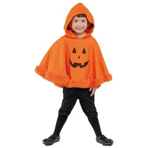 3-2707 Στολή Μπεμπέ Πόντσο Κολοκύθα Halloween  , Αποκριάτικα