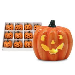 3-2732 Κολοκύθα Κεραμική με LED 8,5x8cm , Halloween