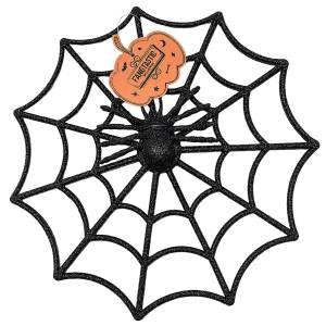 3-2742 Αράχνη Μαύρη με Ιστό 28,5cm , Halloween