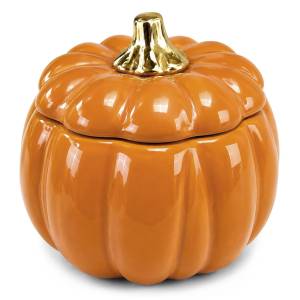 3-2812 Κολοκύθα Κεραμική Βάζο με Καπάκι 10x9cm , Halloween