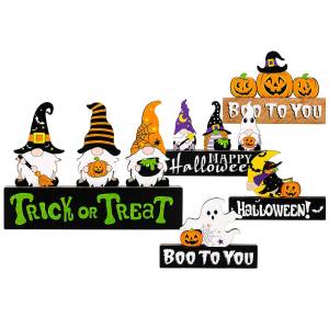 3-2818 Επιτραπέζιο Ξύλινο Διακοσμητικό Halloween 16x11cm , Halloween