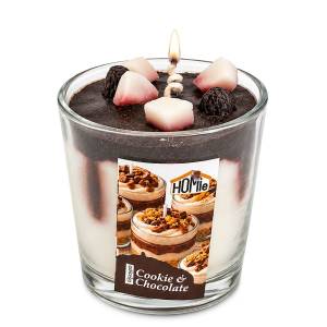 37-494 Κερί Βάζο Σχέδιο Επιδόρπιο με Cookies & Chocolate 180g net 8x ø7cm (συνολικό ύψος=8,5cm) , Δώρα