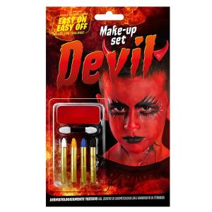 5-146 Σετ Βαφής Devil με Μακιγιάζ & 4 Μολύβια  , Αποκριάτικα
