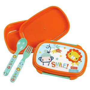 50-3681 Δοχείο σετ Φαγητού Πλαστικό pp Smile Fisher Price  500ml 17,5x12,5x6cm 500ml , Σχολικά
