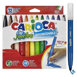 60-52 Μαρκαδόροι Carioca Jumbo 6mm σετ=12 Χρώματα  , Σχολικά