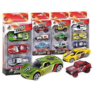 71-3341 Σετ 3 Οχήματα die Cast Metal Free Wheels 22x9x4,5cm , Παιχνίδια